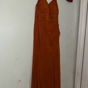 Elegant Orange Evening Gown